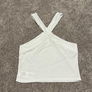 Halter neck, cropped white tank top. Size Small/4